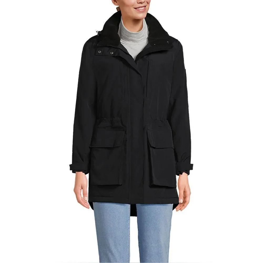 Lands End Coat squall five pocket adjustable insulated hooded waterproof Various